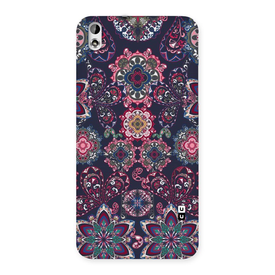 Navy Blue Bloom Pattern Back Case for HTC Desire 816g