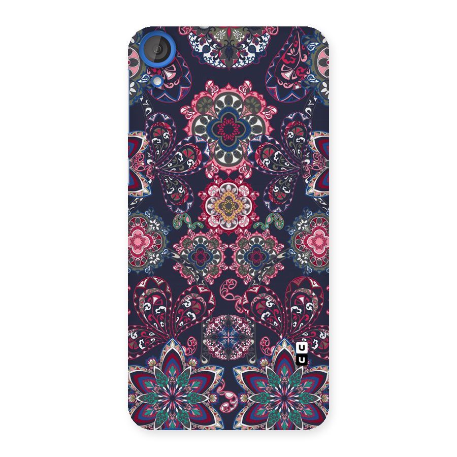 Navy Blue Bloom Pattern Back Case for HTC Desire 820