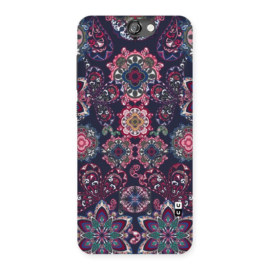 Navy Blue Bloom Pattern Back Case for HTC One A9