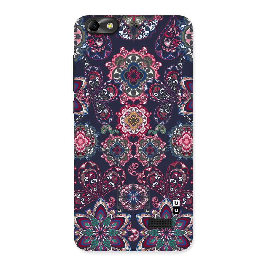 Navy Blue Bloom Pattern Back Case for Honor 4C