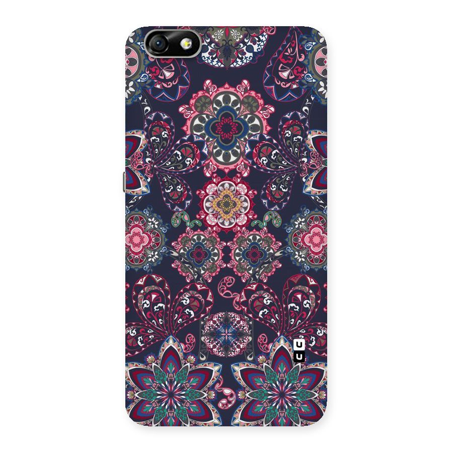 Navy Blue Bloom Pattern Back Case for Honor 4X