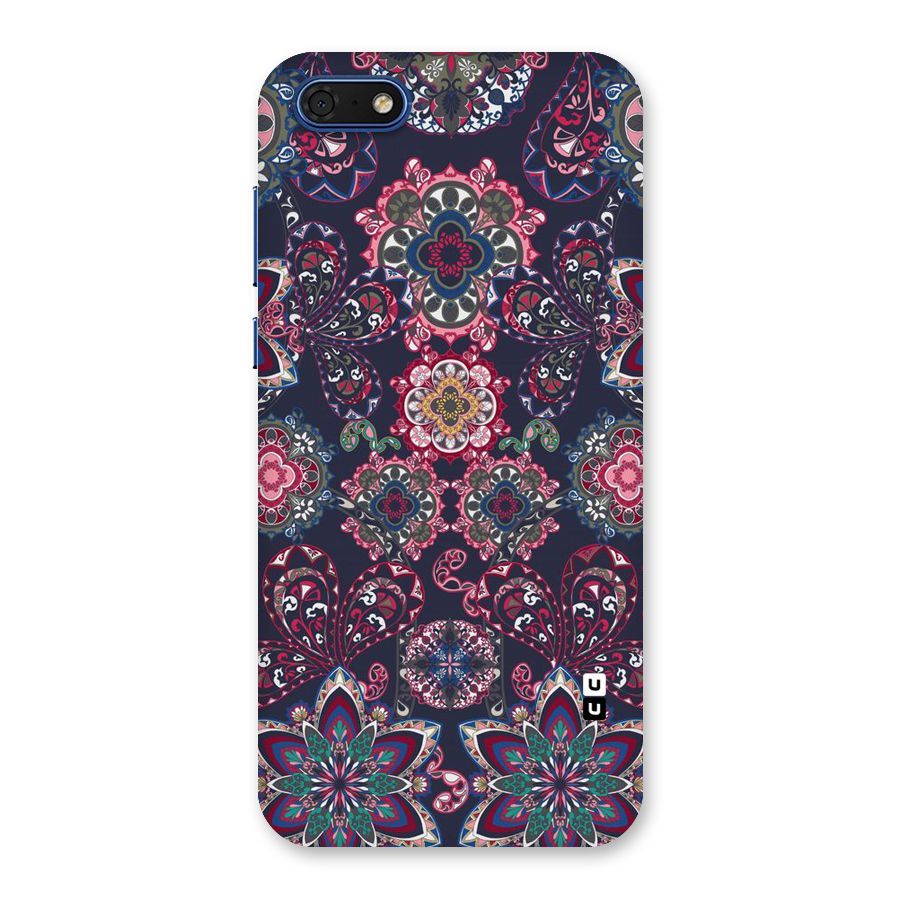 Navy Blue Bloom Pattern Back Case for Honor 7s