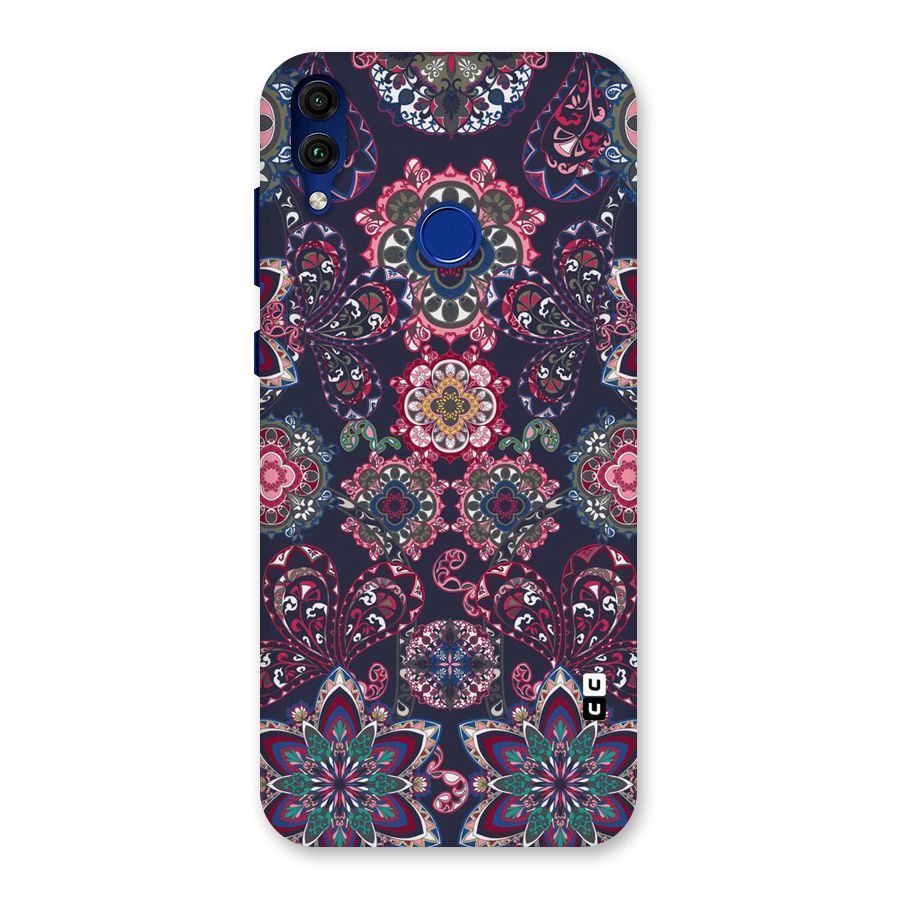 Navy Blue Bloom Pattern Back Case for Honor 8C