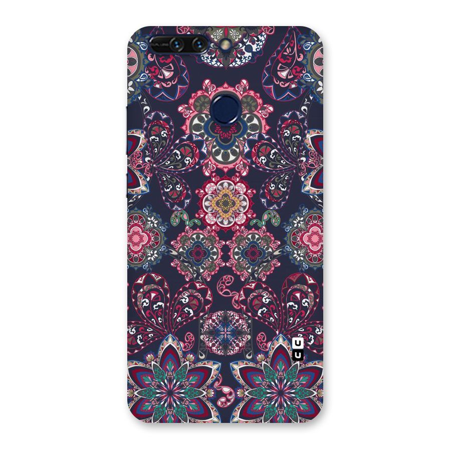 Navy Blue Bloom Pattern Back Case for Honor 8 Pro