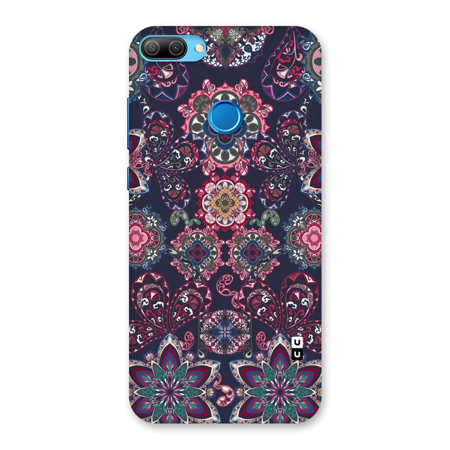 Navy Blue Bloom Pattern Back Case for Honor 9N