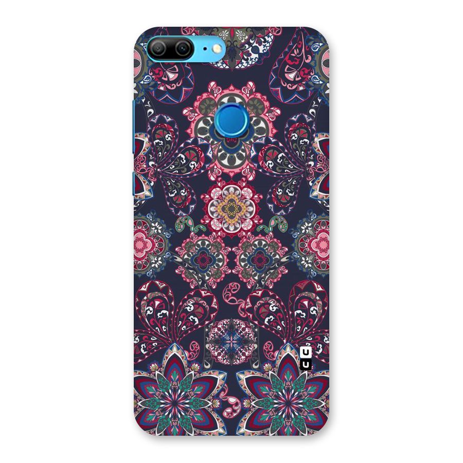 Navy Blue Bloom Pattern Back Case for Honor 9 Lite