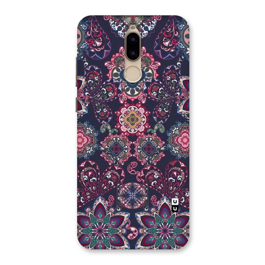Navy Blue Bloom Pattern Back Case for Honor 9i