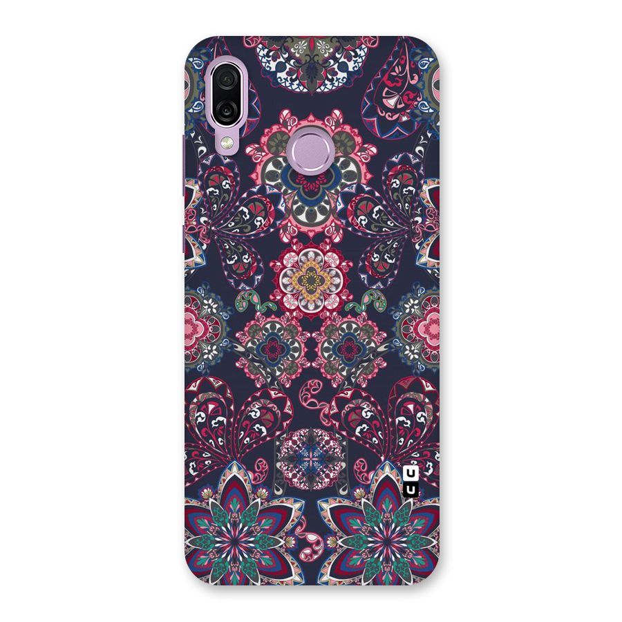 Navy Blue Bloom Pattern Back Case for Honor Play