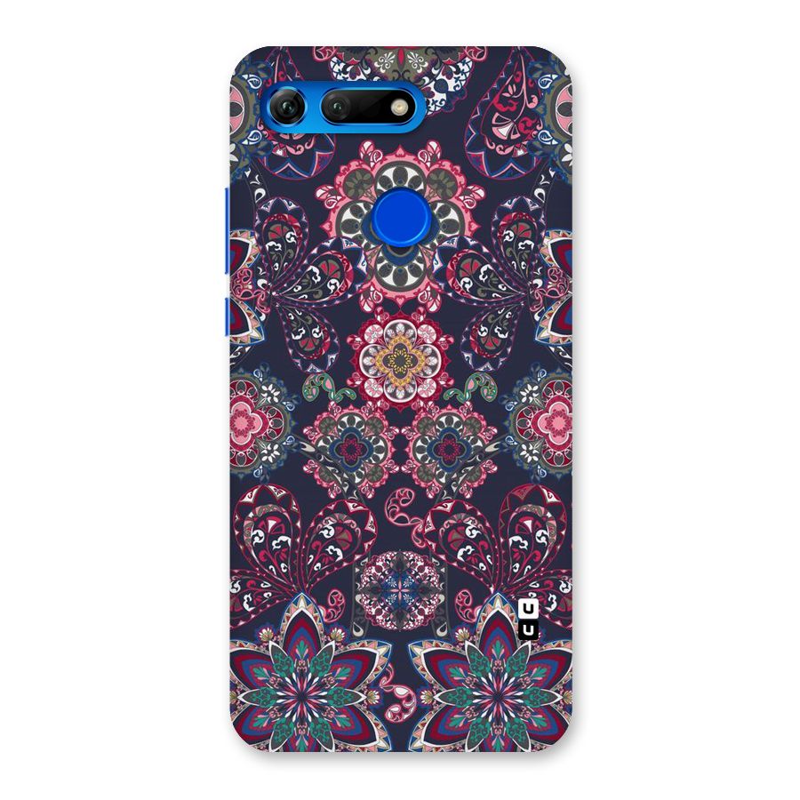 Navy Blue Bloom Pattern Back Case for Honor View 20