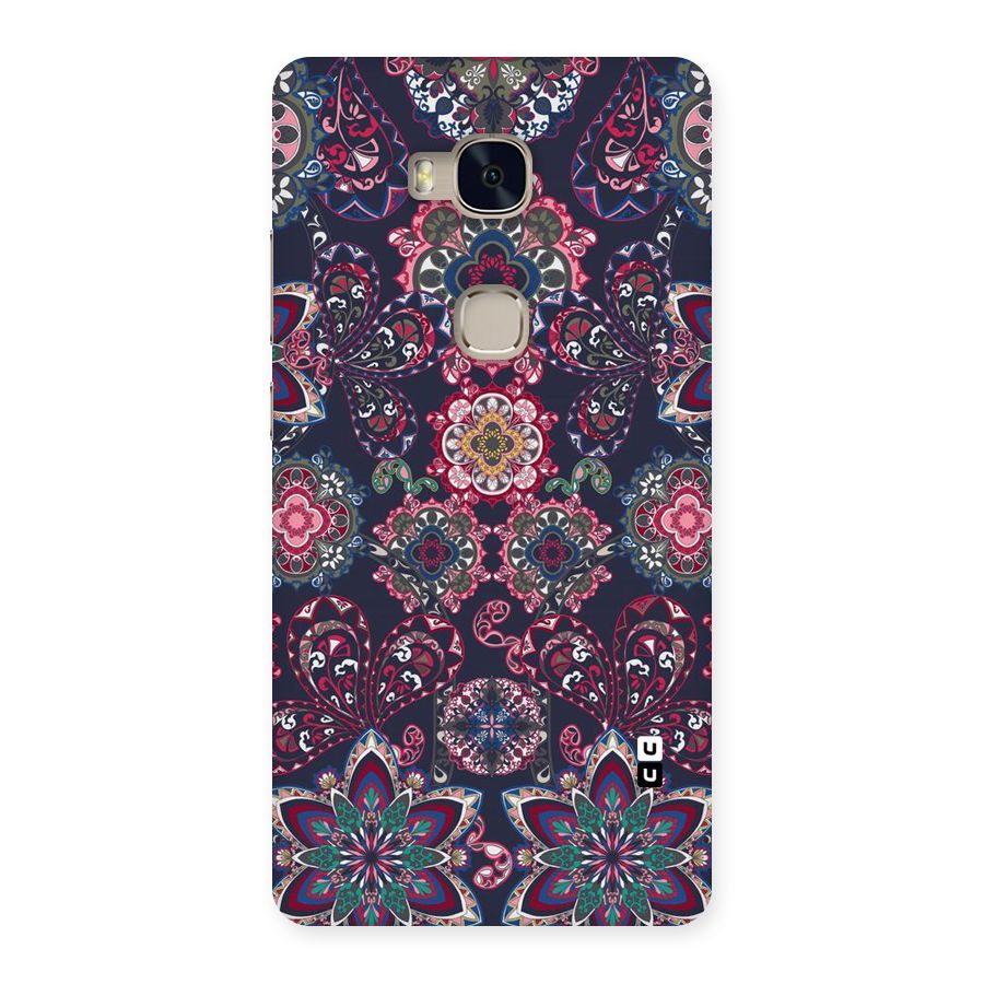 Navy Blue Bloom Pattern Back Case for Huawei Honor 5X