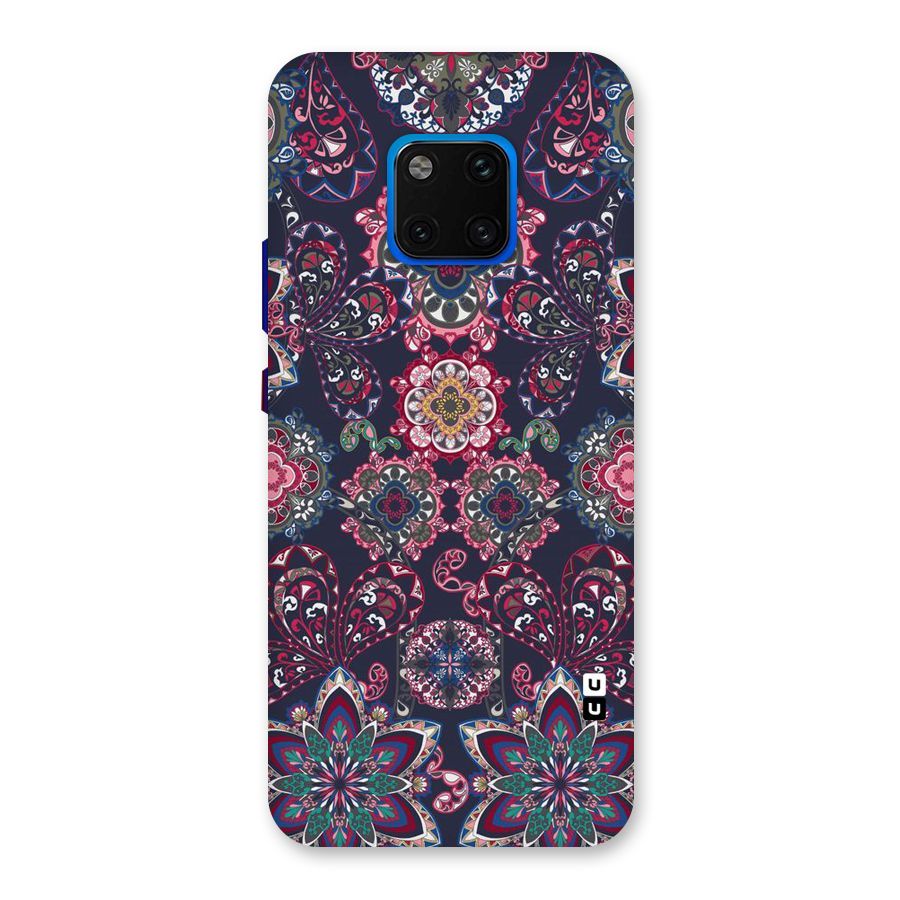 Navy Blue Bloom Pattern Back Case for Huawei Mate 20 Pro