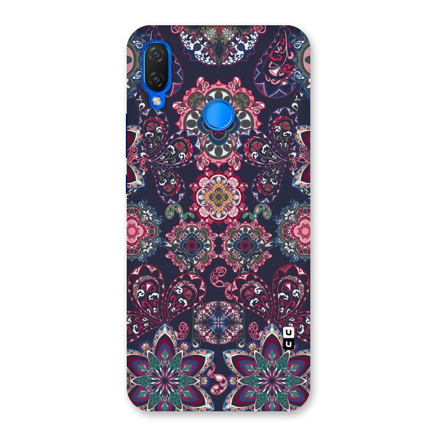 Navy Blue Bloom Pattern Back Case for Huawei P Smart+