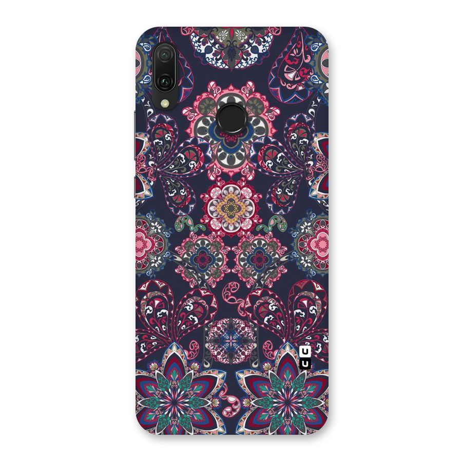 Navy Blue Bloom Pattern Back Case for Huawei Y9 (2019)