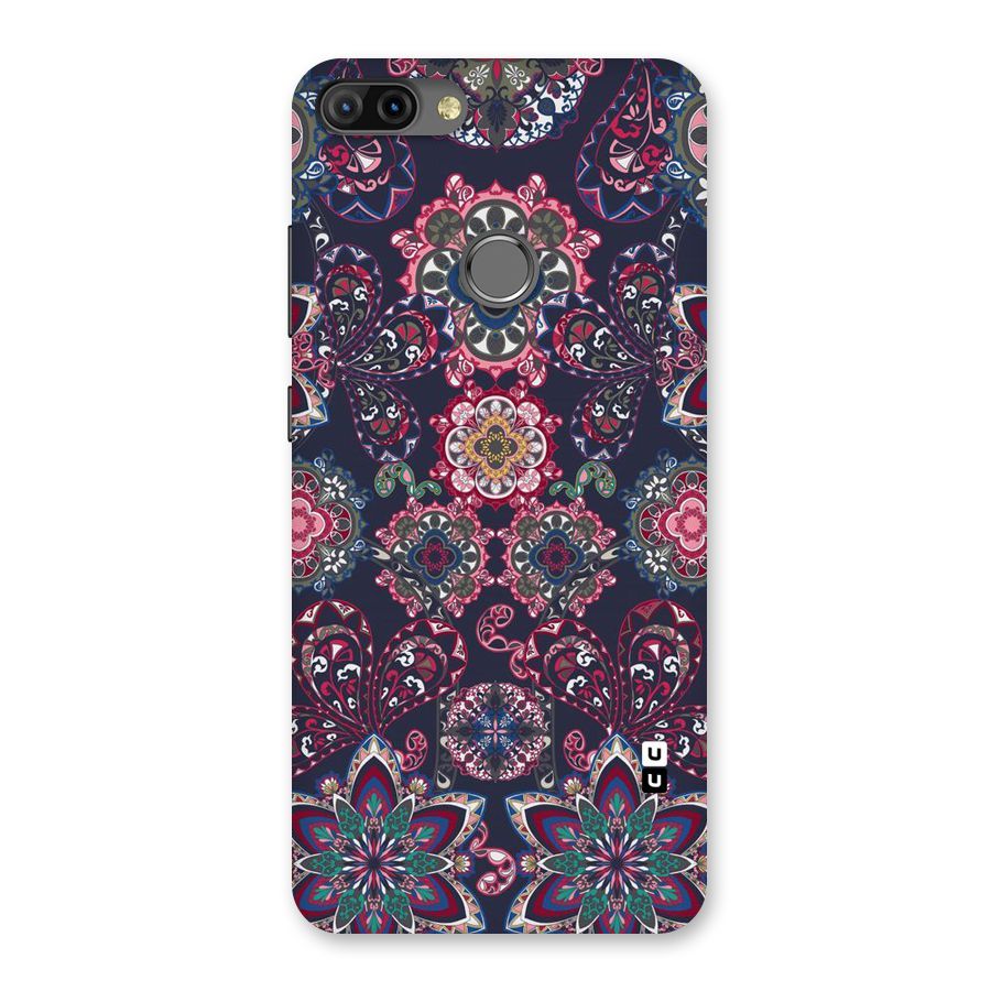 Navy Blue Bloom Pattern Back Case for Infinix Hot 6 Pro