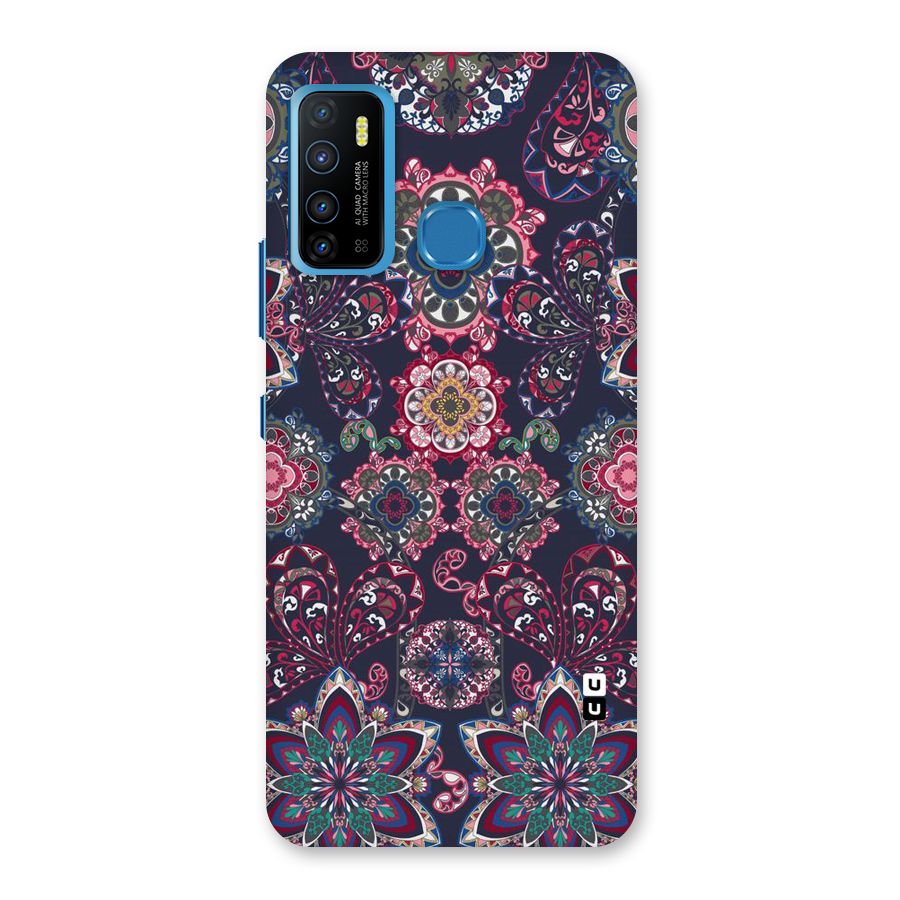 Navy Blue Bloom Pattern Back Case for Infinix Hot 9