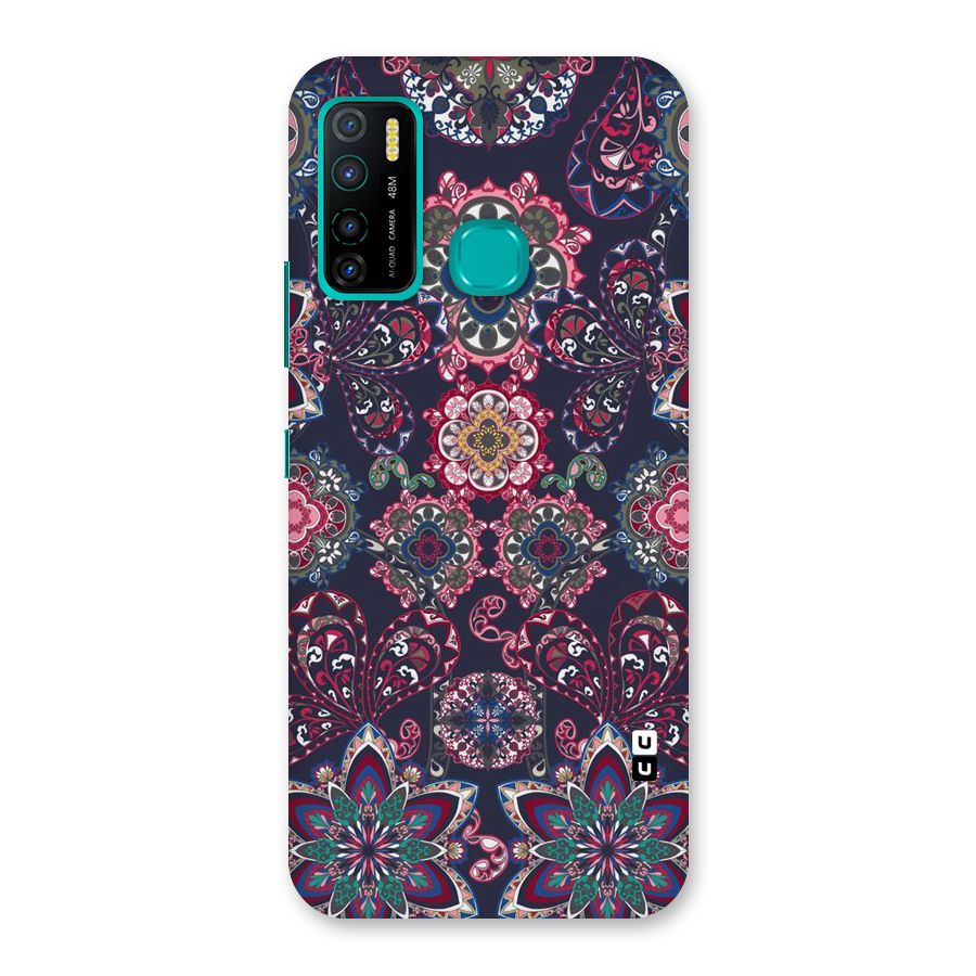Navy Blue Bloom Pattern Back Case for Infinix Hot 9 Pro