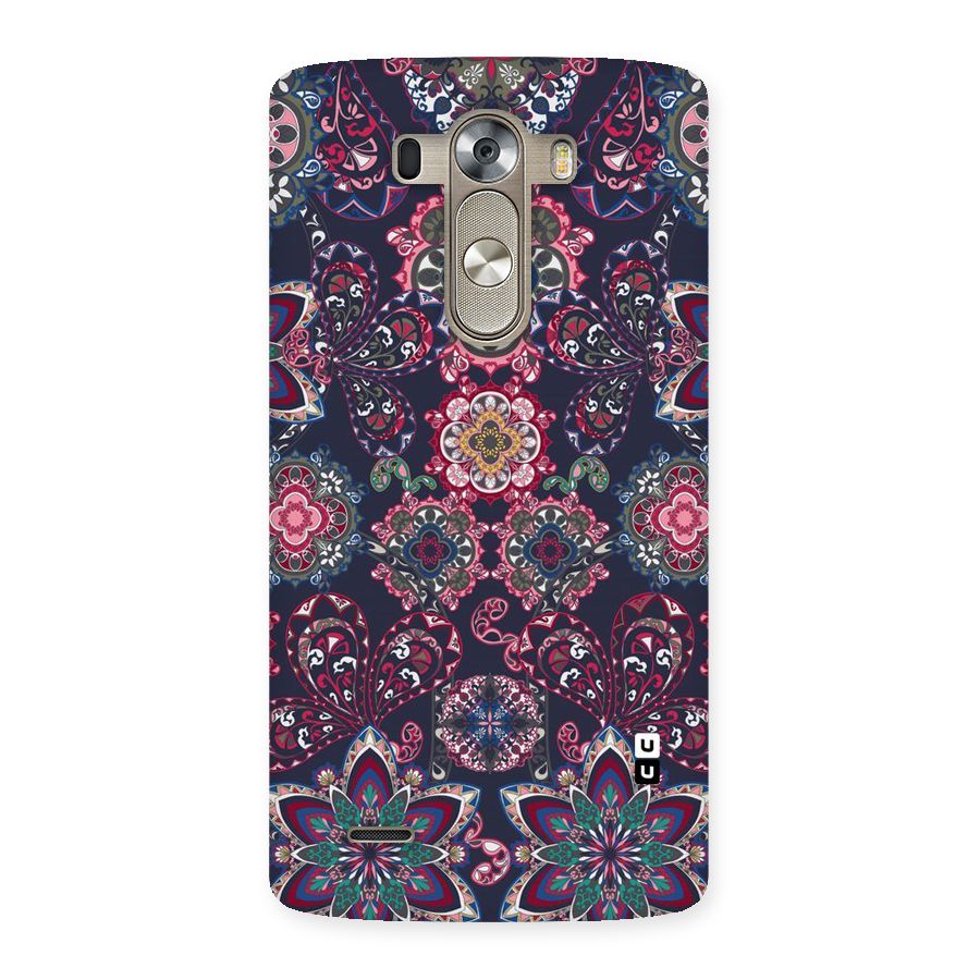 Navy Blue Bloom Pattern Back Case for LG G3