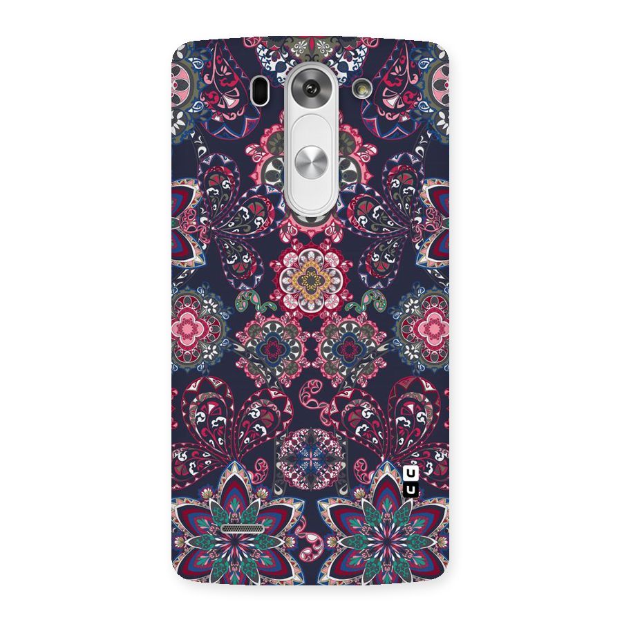 Navy Blue Bloom Pattern Back Case for LG G3 Mini
