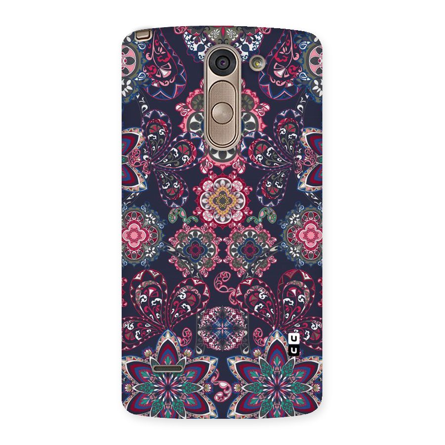 Navy Blue Bloom Pattern Back Case for LG G3 Stylus
