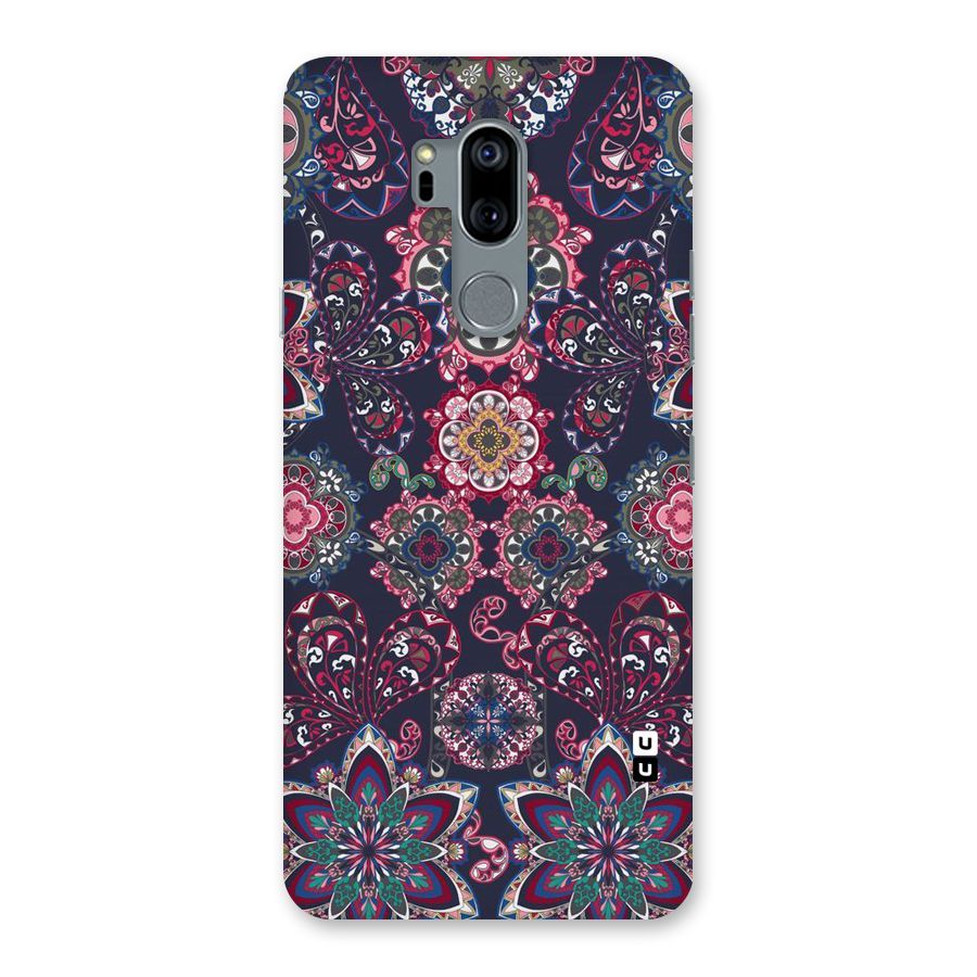 Navy Blue Bloom Pattern Back Case for LG G7