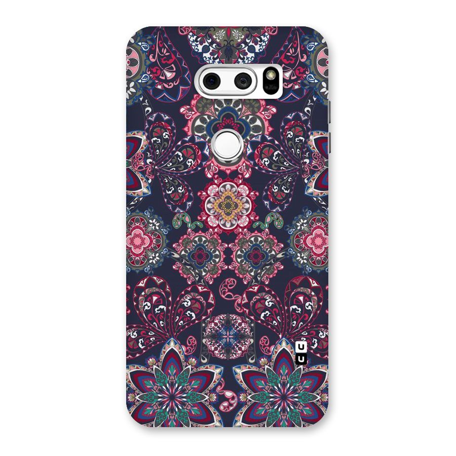 Navy Blue Bloom Pattern Back Case for LG V30