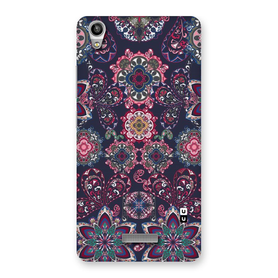 Navy Blue Bloom Pattern Back Case for Lava-Pixel-V1