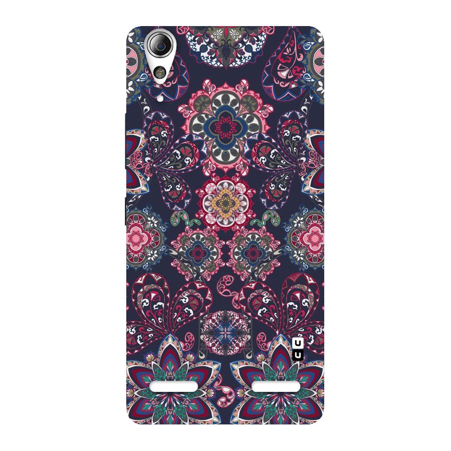 Navy Blue Bloom Pattern Back Case for Lenovo A6000 Plus