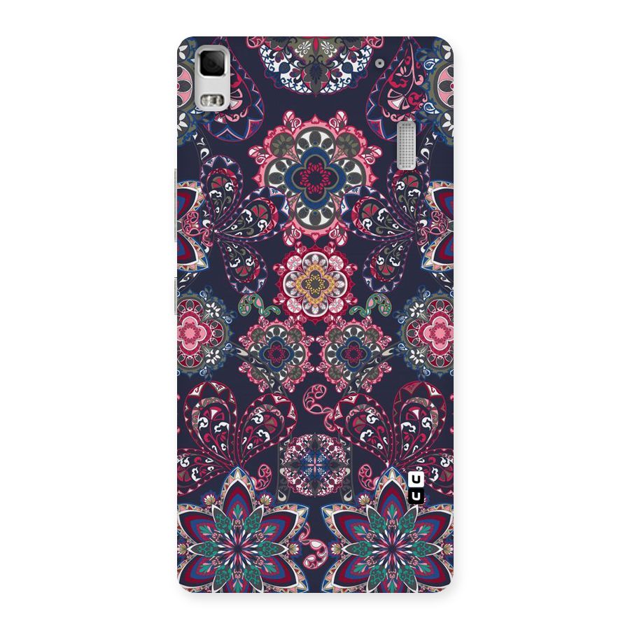 Navy Blue Bloom Pattern Back Case for Lenovo A7000