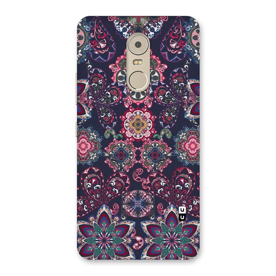 Navy Blue Bloom Pattern Back Case for Lenovo K6 Note