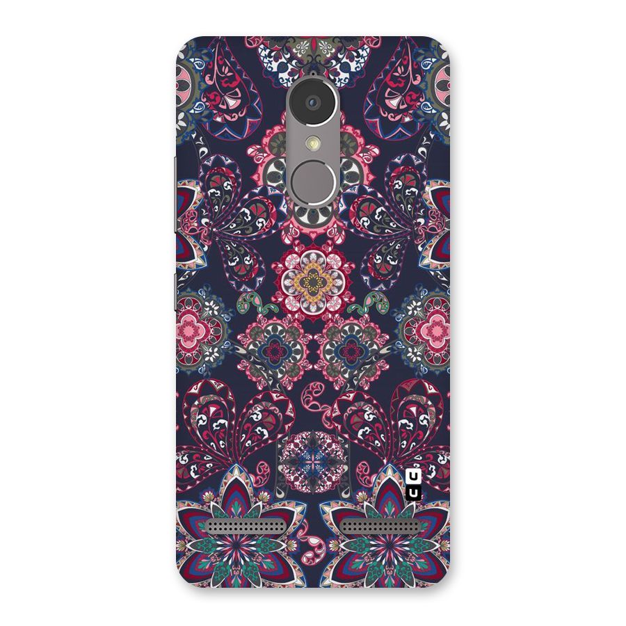 Navy Blue Bloom Pattern Back Case for Lenovo K6 Power