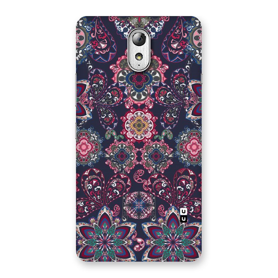 Navy Blue Bloom Pattern Back Case for Lenovo Vibe P1M