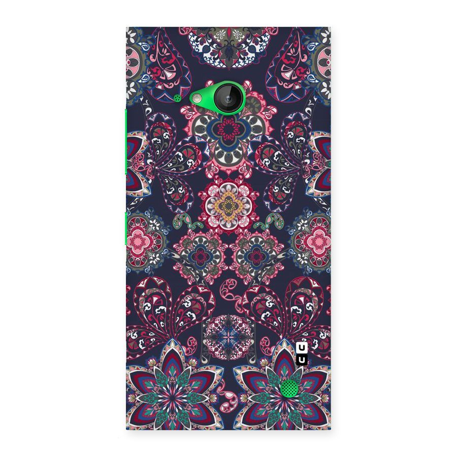 Navy Blue Bloom Pattern Back Case for Lumia 730