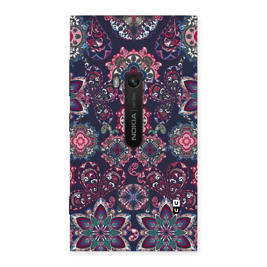Navy Blue Bloom Pattern Back Case for Lumia 920