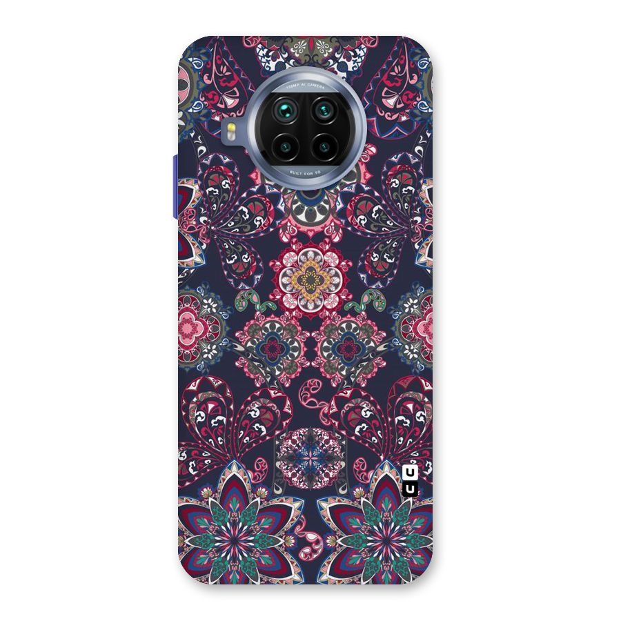 Navy Blue Bloom Pattern Back Case for Mi 10i