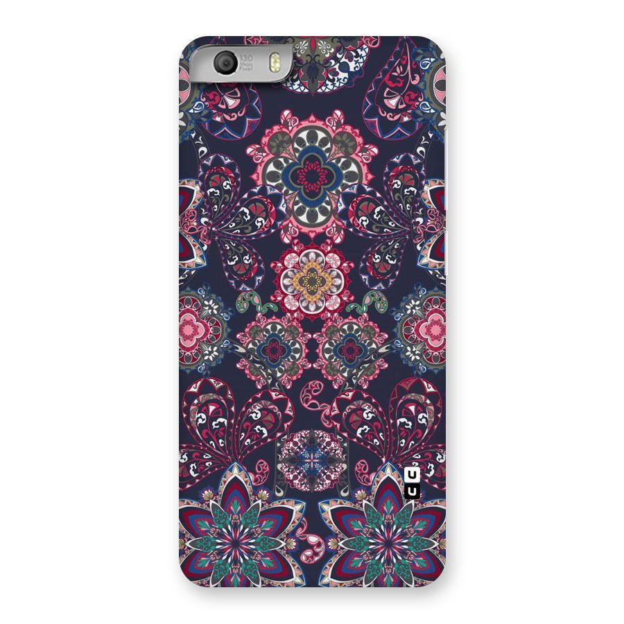 Navy Blue Bloom Pattern Back Case for Micromax Canvas Knight 2