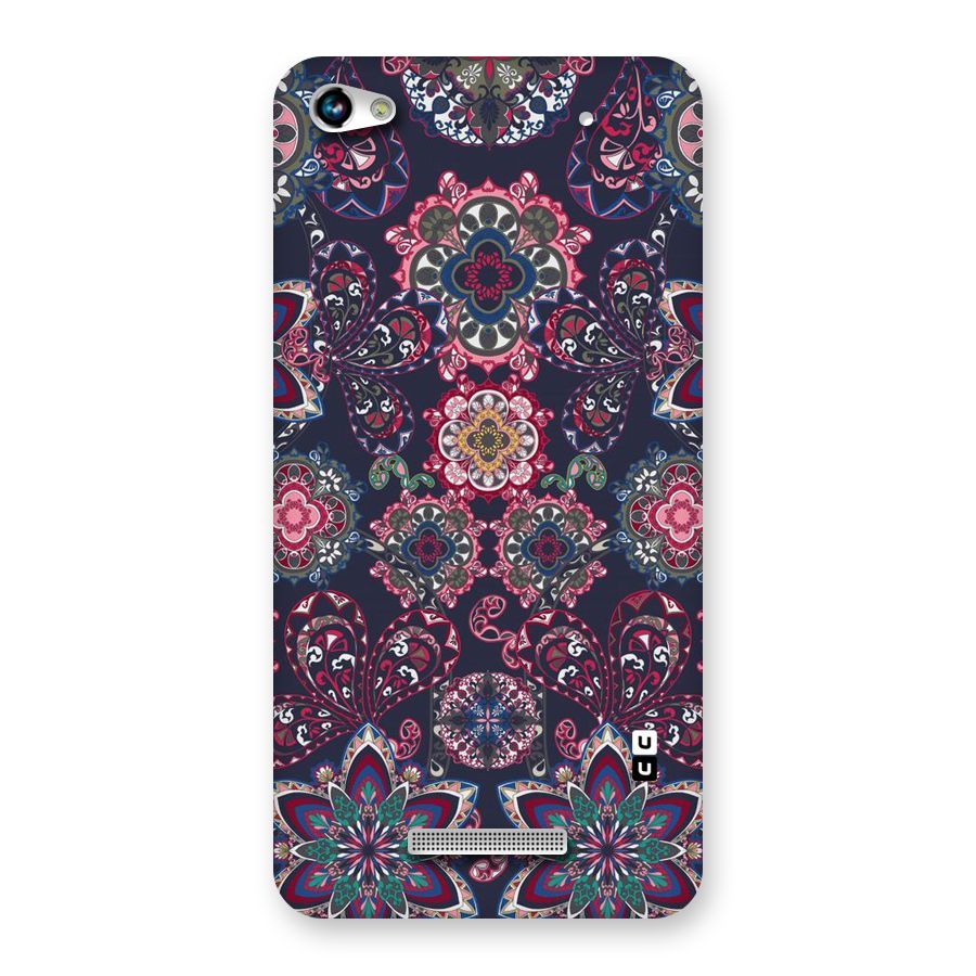Navy Blue Bloom Pattern Back Case for Micromax Hue 2