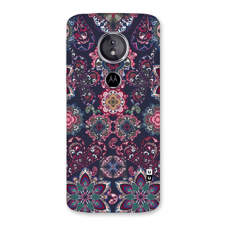 Navy Blue Bloom Pattern Back Case for Moto E5