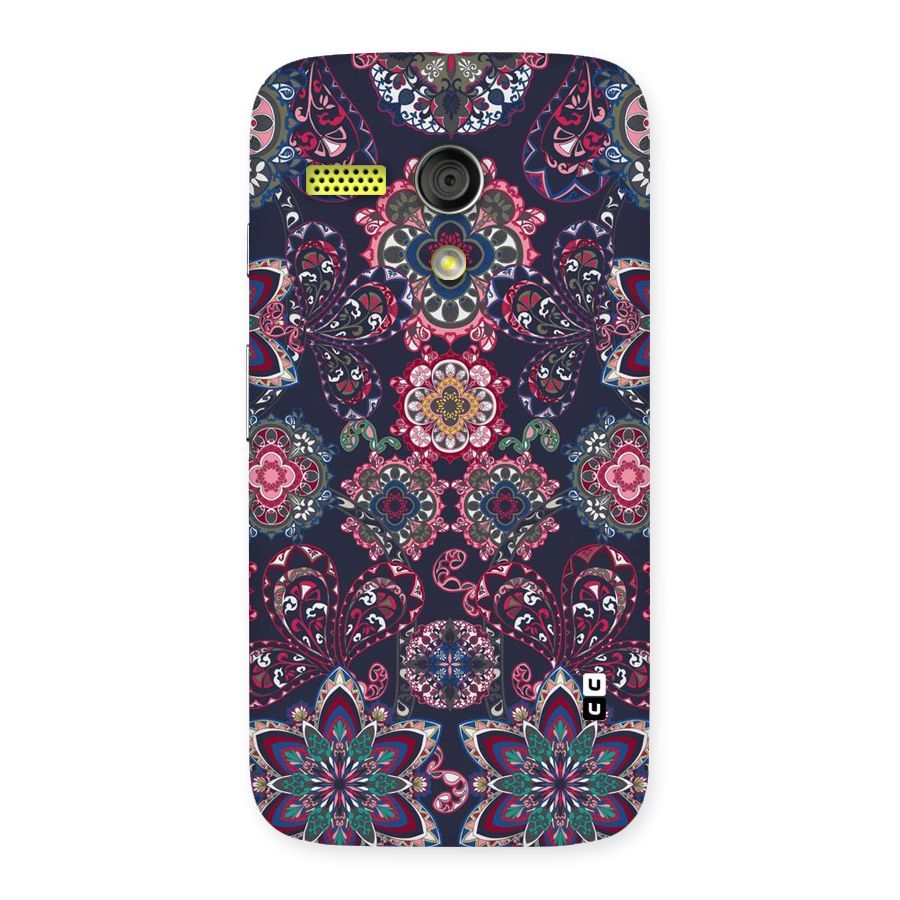 Navy Blue Bloom Pattern Back Case for Moto G