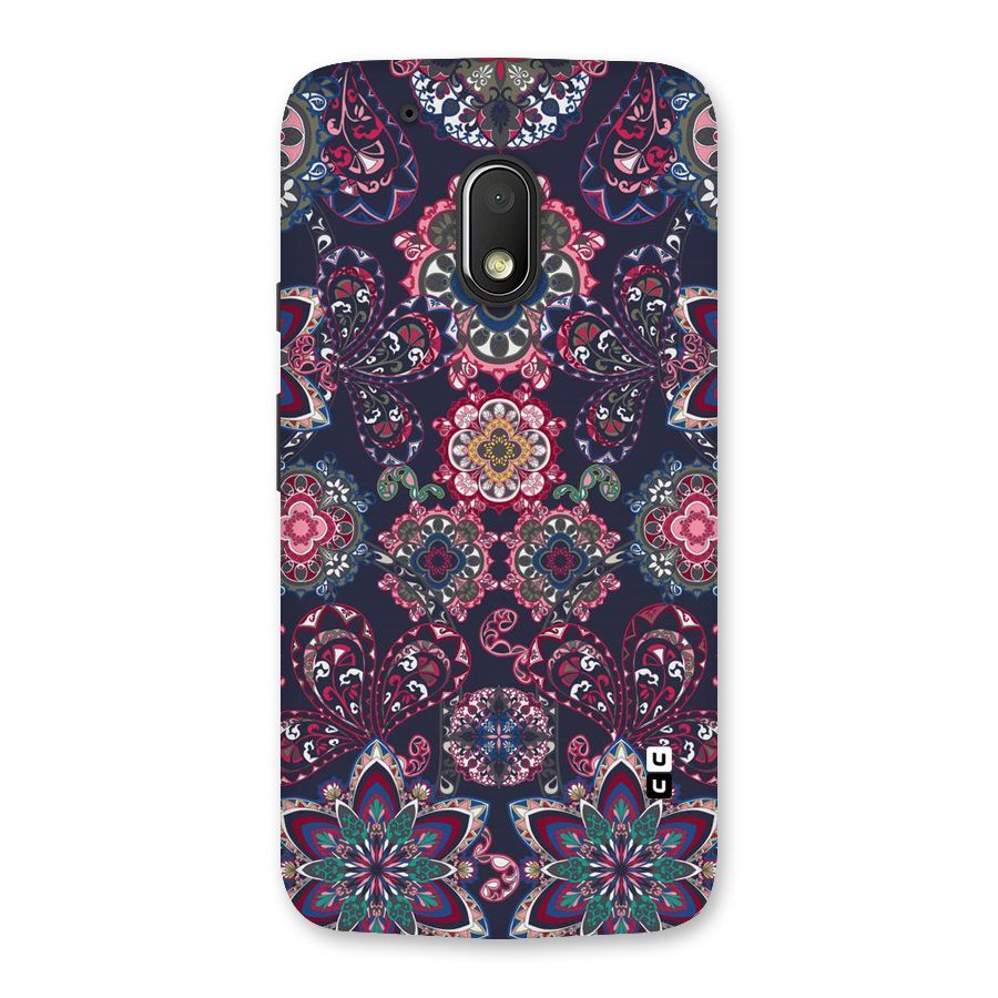 Navy Blue Bloom Pattern Back Case for Moto G4 Play