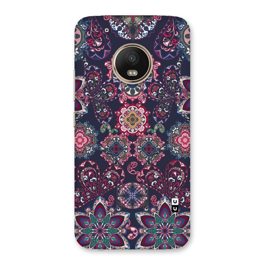Navy Blue Bloom Pattern Back Case for Moto G5 Plus