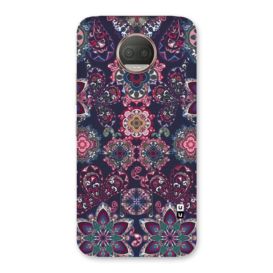 Navy Blue Bloom Pattern Back Case for Moto G5s Plus