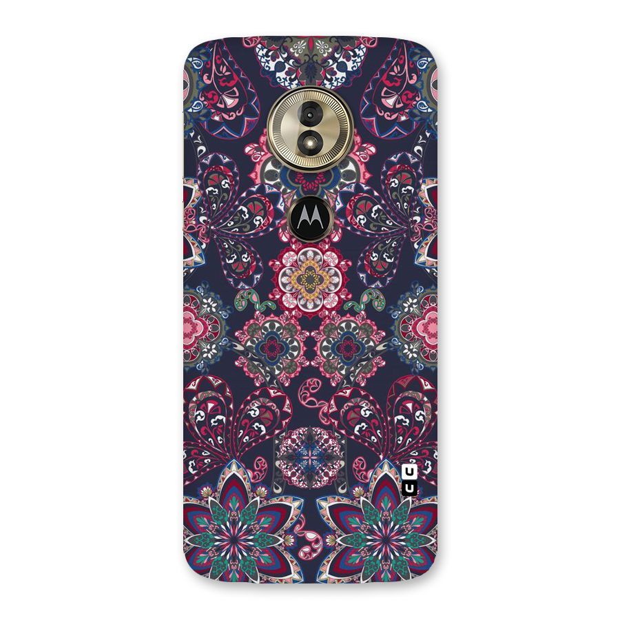 Navy Blue Bloom Pattern Back Case for Moto G6 Play