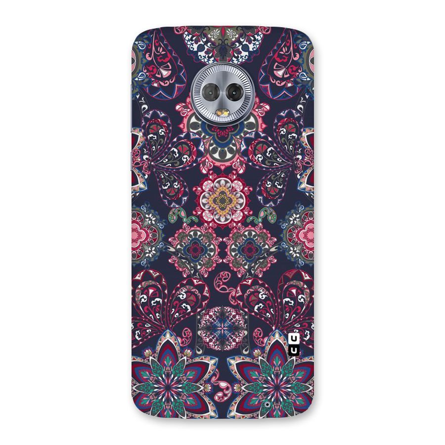 Navy Blue Bloom Pattern Back Case for Moto G6 Plus