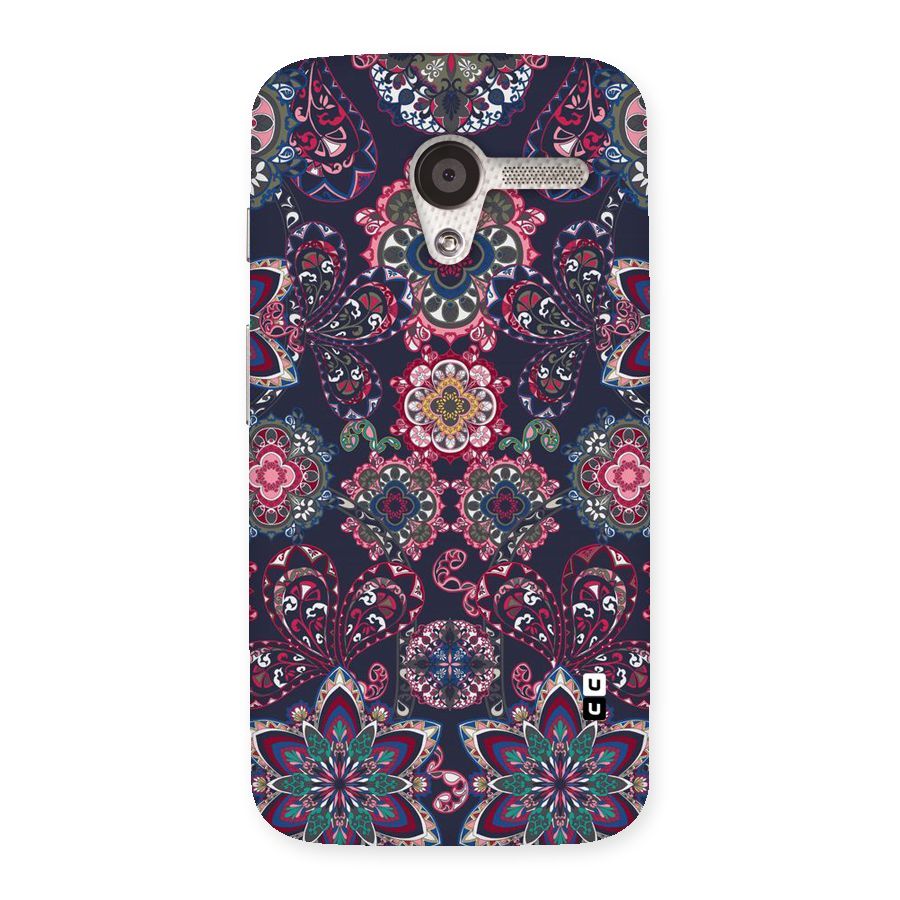 Navy Blue Bloom Pattern Back Case for Moto X
