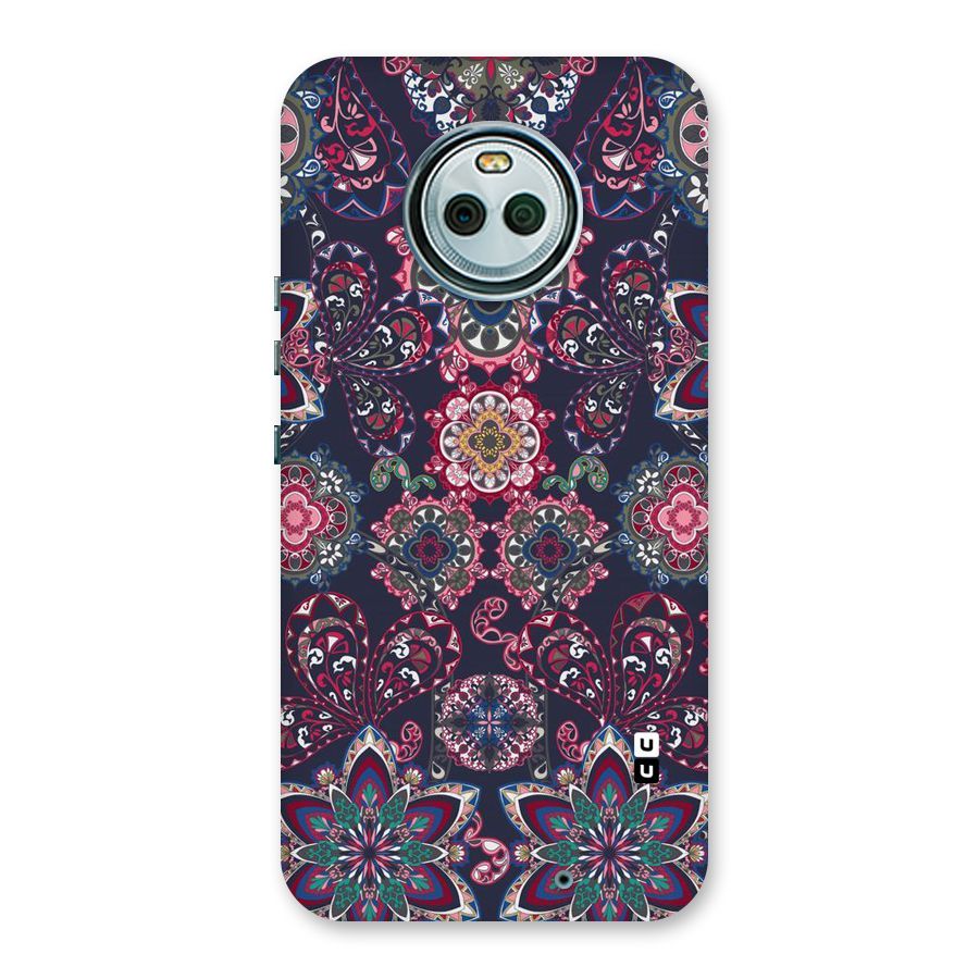 Navy Blue Bloom Pattern Back Case for Moto X4