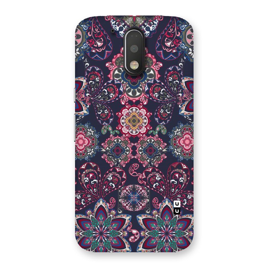 Navy Blue Bloom Pattern Back Case for Motorola Moto G4