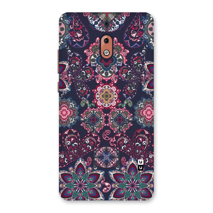 Navy Blue Bloom Pattern Back Case for Nokia 2.1