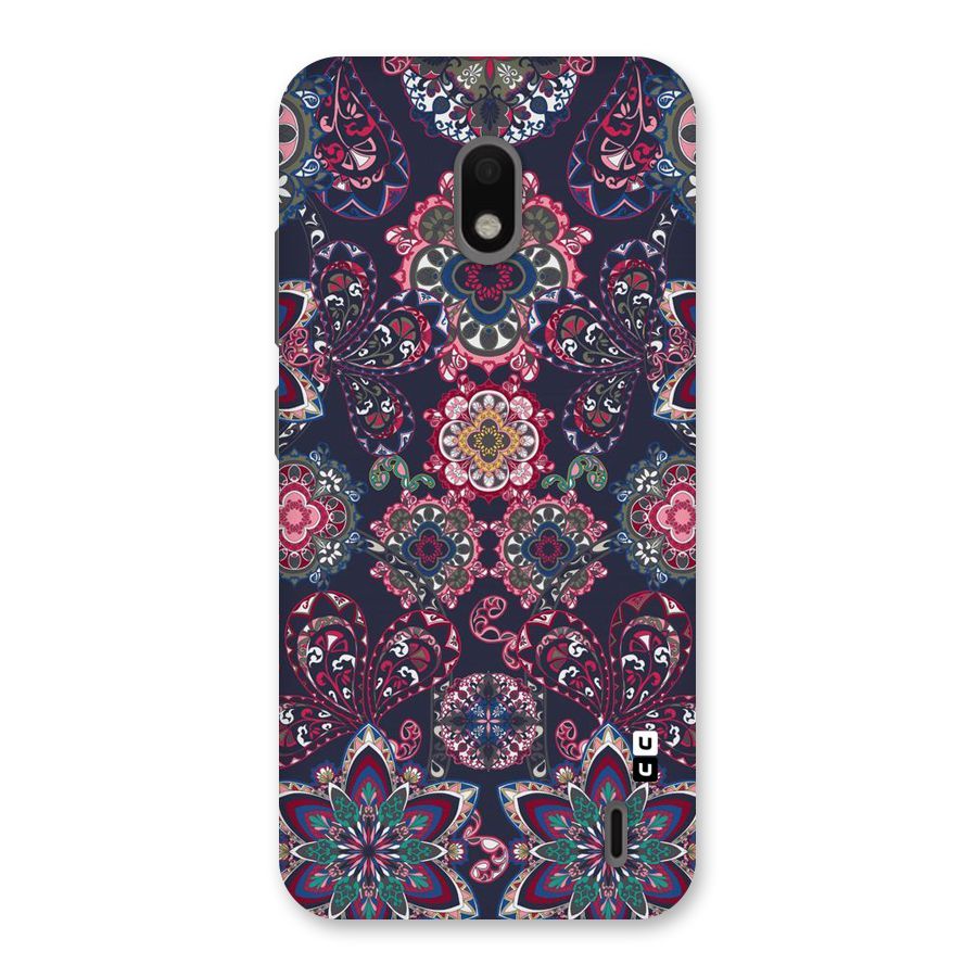 Navy Blue Bloom Pattern Back Case for Nokia 2.2