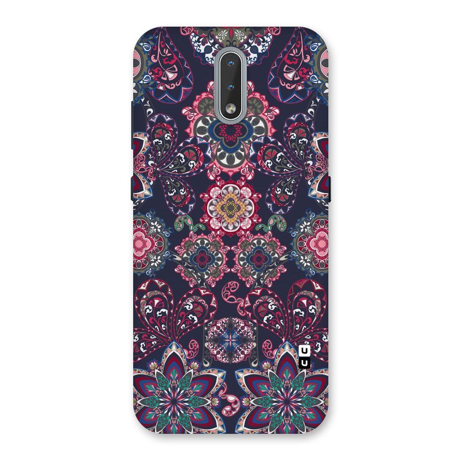 Navy Blue Bloom Pattern Back Case for Nokia 2.3