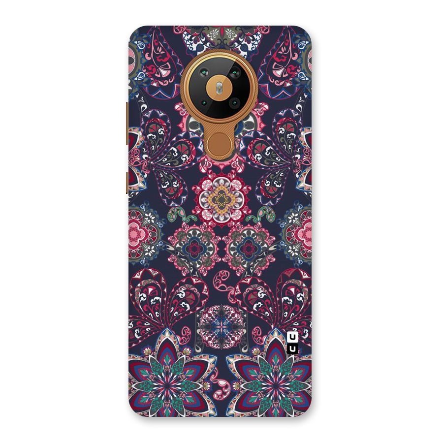 Navy Blue Bloom Pattern Back Case for Nokia 5.3